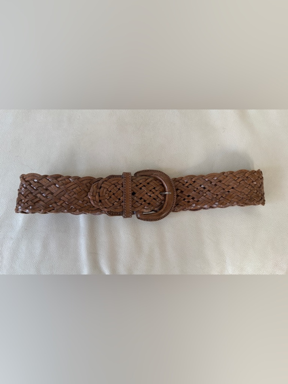 Brown Braided Leather Belt